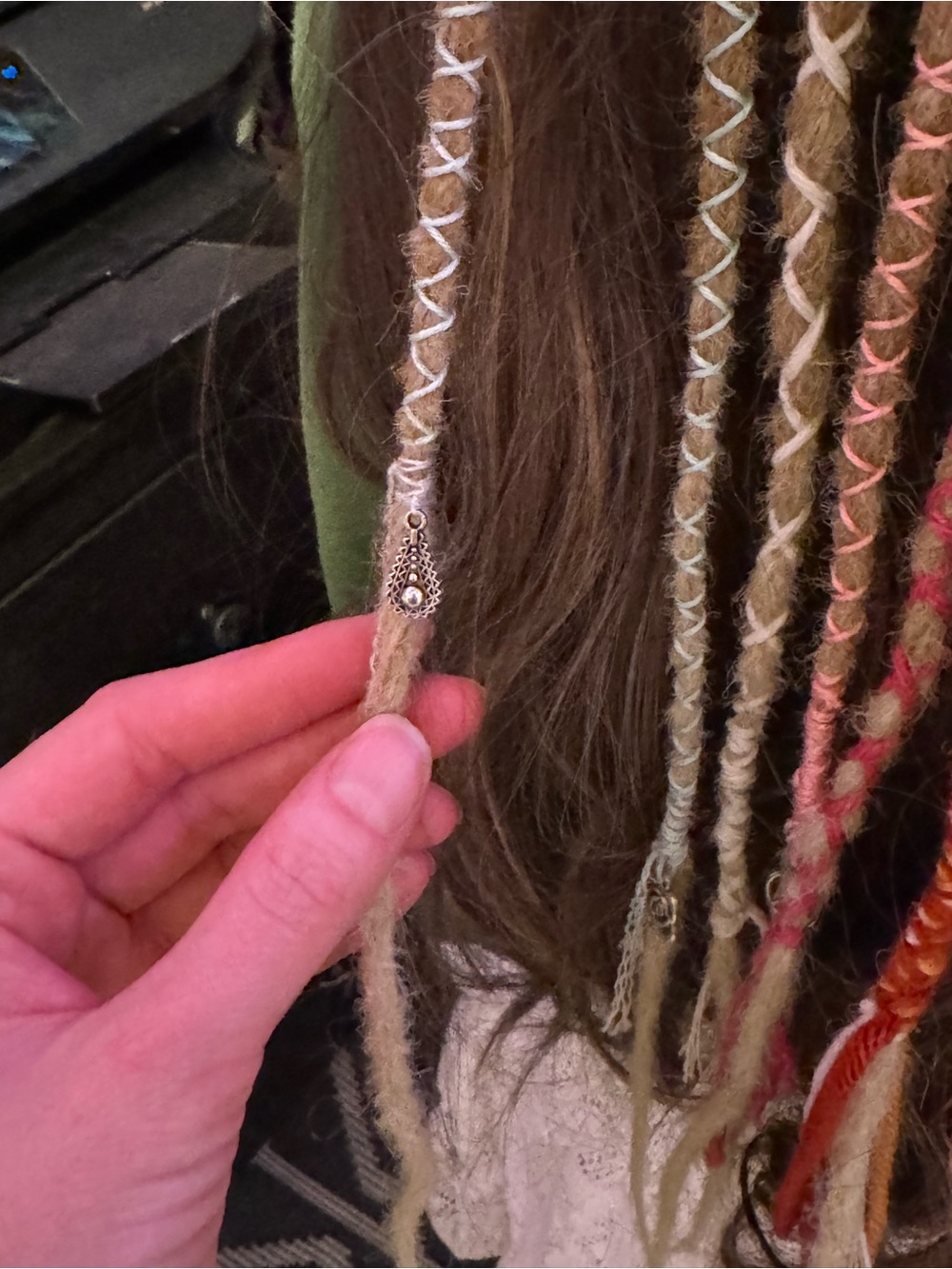 Boho Wrapped Hair Extensions in Natural Brown with Blonde & Warm Tones - Picture 3 of 8